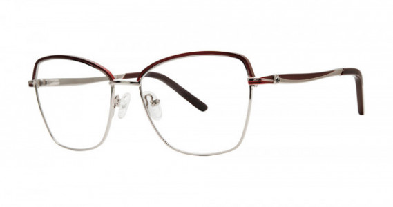 Genevieve TOPIC Eyeglasses, Burgundy/Silver