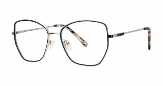Genevieve ODINA Eyeglasses, Matte Blue/Silver