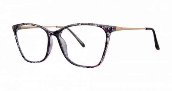Modern Times DILIGENT Eyeglasses, Plum Crystal/Matte Gold