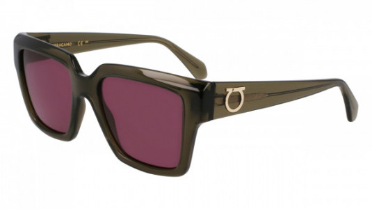 Ferragamo SF2014S Sunglasses, (320) TRANSPARENT KHAKI