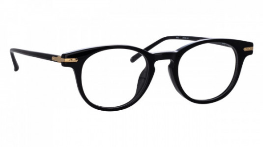 Linda Farrow LF25 BAY Eyeglasses, (100) BLACK/LIGHT GOLD