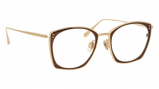 Linda Farrow LFL1338 MILO Eyeglasses, (002) LIGHT GOLD/METALLIC BROWN