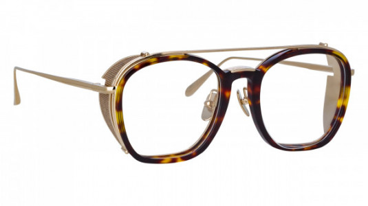Linda Farrow LFL1359 ASTON Eyeglasses, (005) LT GLD/MATT LT GLD/DRKT-SHELL