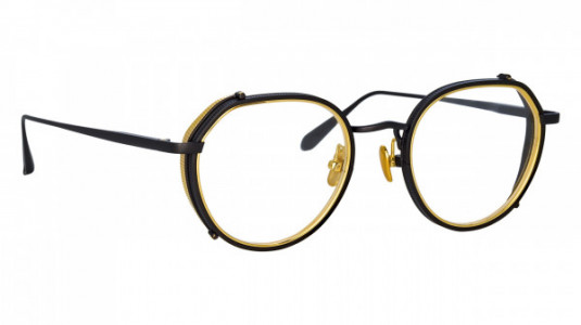 Linda Farrow LFL1387 FALCON Eyeglasses, (003) MATT NICKEL/YELLOW GOLD