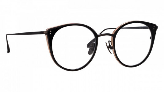 Linda Farrow LFL1420 NEUSA Eyeglasses, (002) MATT NICKEL/ROSE GOLD/BLACK