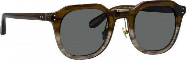 Linda Farrow LFL1103S FLETCHER Sunglasses, (015) CRML HRN/ LGHT GLD/ MCHA GRAD
