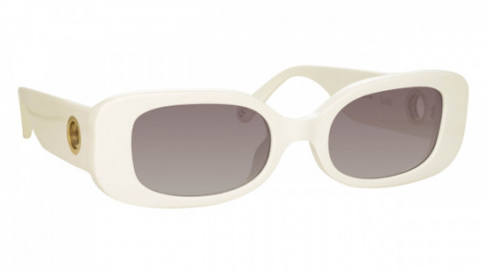Linda Farrow LFL1117S LOLA Sunglasses, (003) WHITE/LIGHT GOLD/GREY GRAD