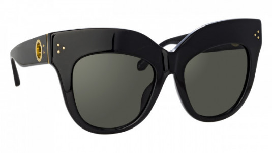 Linda Farrow LFLC1049S DUNAWAY Sunglasses, (001) BLACK/YELLOW GOLD/GREY
