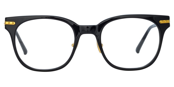 Linda Farrow LF83LB ARCH Eyeglasses, (001) BLACK/ YELLOW GOLD/ OPTICAL