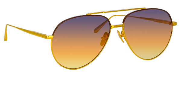 Linda Farrow LFL1421SAN MARCELO Sunglasses, (007) YLLW GLD/ CHCLTE SUNSET GRAD