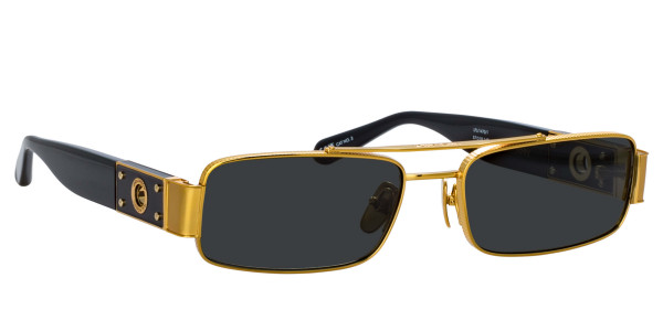 Linda Farrow LFL1470S JOEY Sunglasses, (001) YELLOW GOLD/ BLACK/ GREY