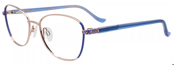 EasyClip EC684 Eyeglasses, 050 - Rose Gold & Blue