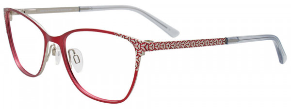 EasyClip EC683 Eyeglasses, 030 - Red & Silver Trim