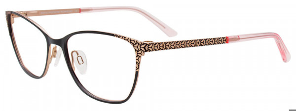 EasyClip EC683 Eyeglasses, 090 - Matt Black & Pink Gold Trim