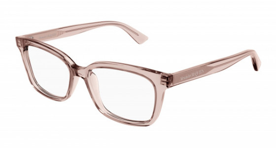 Alexander McQueen AM0464O Eyeglasses, 003 - PINK with TRANSPARENT lenses