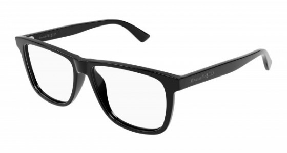 Alexander McQueen AM0463O Eyeglasses, 001 - BLACK with TRANSPARENT lenses