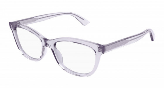 Alexander McQueen AM0461O Eyeglasses, 005 - VIOLET with TRANSPARENT lenses