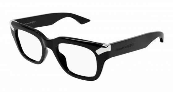 Alexander McQueen AM0443O Eyeglasses, 001 - BLACK with TRANSPARENT lenses