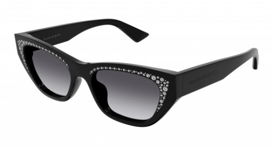 Alexander McQueen AM0465S Sunglasses, 001 - BLACK with GREY lenses