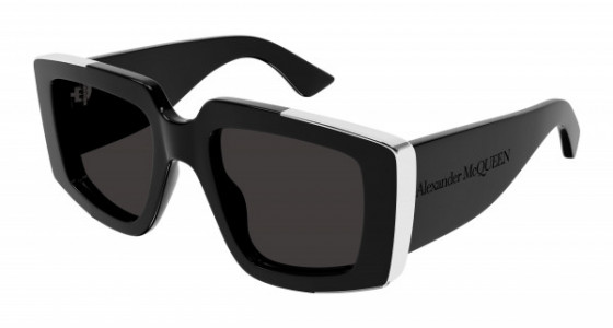 Alexander McQueen AM0446S Sunglasses, 001 - BLACK with GREY lenses