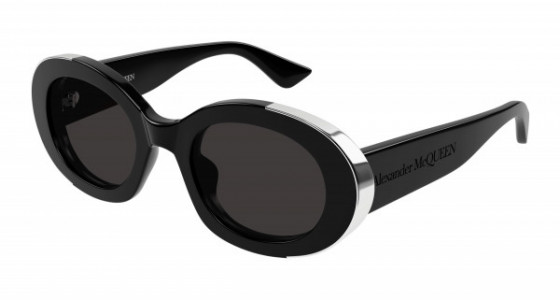 Alexander McQueen AM0445S Sunglasses, 001 - BLACK with GREY lenses