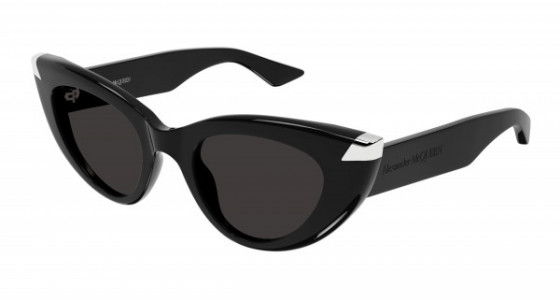 Alexander McQueen AM0442S Sunglasses, 001 - BLACK with GREY lenses