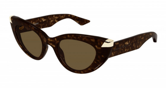 Alexander McQueen AM0442S Sunglasses, 003 - HAVANA with BROWN lenses