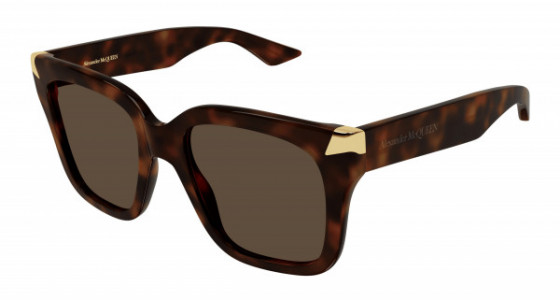 Alexander McQueen AM0440S Sunglasses, 003 - HAVANA with BROWN lenses