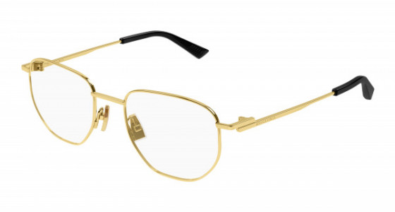 Bottega Veneta BV1301O Eyeglasses, 001 - GOLD with TRANSPARENT lenses