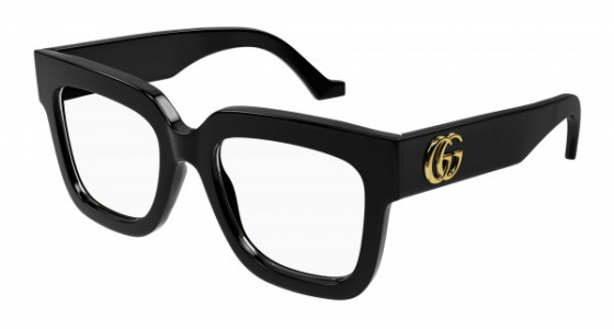 Gucci GG1549O Eyeglasses, 001 - BLACK with TRANSPARENT lenses