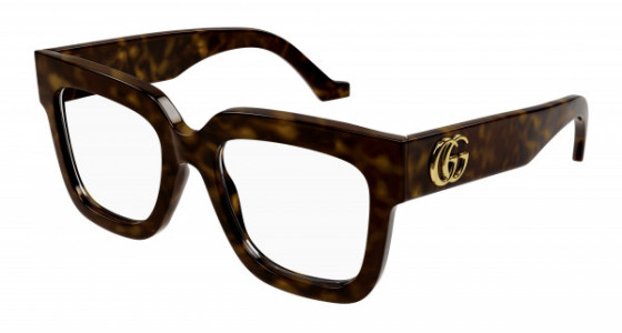 Gucci GG1549O Eyeglasses, 002 - HAVANA with TRANSPARENT lenses