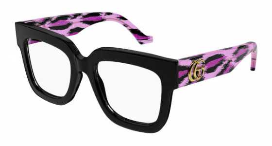 Gucci GG1549O Eyeglasses, 003 - BLACK with TRANSPARENT lenses