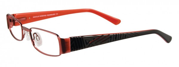 EasyClip EC106 Eyeglasses, SHINY BLACK AND RED
