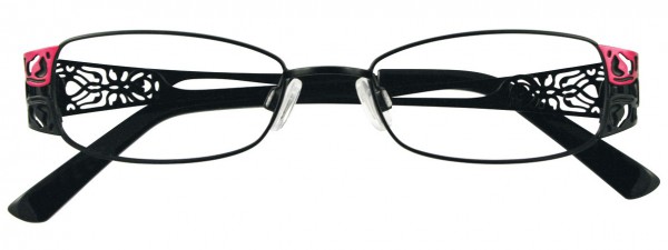 MDX S3198 Eyeglasses, SATIN BLACK AND FUSCHIA