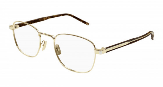 Saint Laurent SL 699 Eyeglasses, 003 - GOLD with CRYSTAL temples and TRANSPARENT lenses