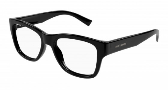 Saint Laurent SL 677 Eyeglasses, 001 - BLACK with TRANSPARENT lenses