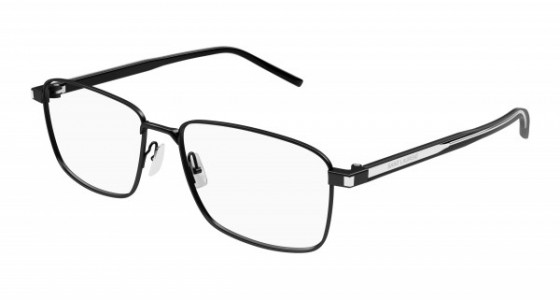 Saint Laurent SL 666 Eyeglasses, 001 - BLACK with CRYSTAL temples and TRANSPARENT lenses