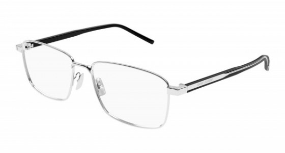 Saint Laurent SL 666 Eyeglasses, 002 - SILVER with CRYSTAL temples and TRANSPARENT lenses