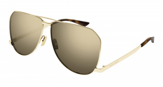 Saint Laurent SL 690 DUST Sunglasses, 004 - GOLD with BROWN lenses