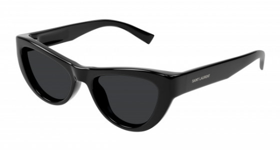Saint Laurent SL 676 Sunglasses, 001 - BLACK with BLACK lenses