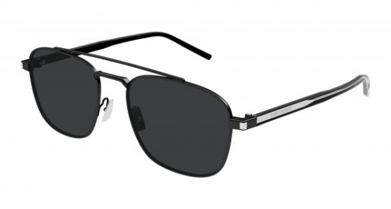 Saint Laurent SL 665 Sunglasses, 001 - BLACK with CRYSTAL temples and BLACK lenses