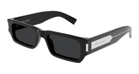 Saint Laurent SL 660 Sunglasses, 001 - BLACK with CRYSTAL temples and BLACK lenses
