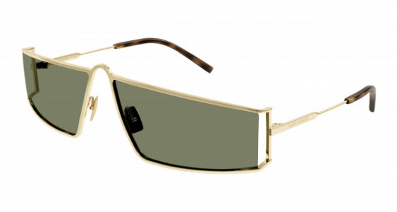 Saint Laurent SL 606 Sunglasses, 004 - GOLD with GREEN lenses