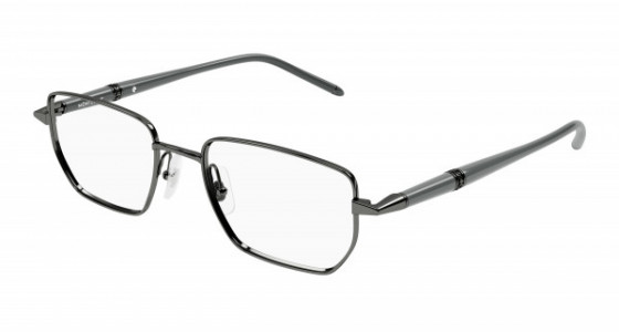 Montblanc MB0347O Eyeglasses, 006 - GUNMETAL with GREY temples and TRANSPARENT lenses