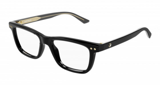 Montblanc MB0322O Eyeglasses, 001 - BLACK with TRANSPARENT lenses