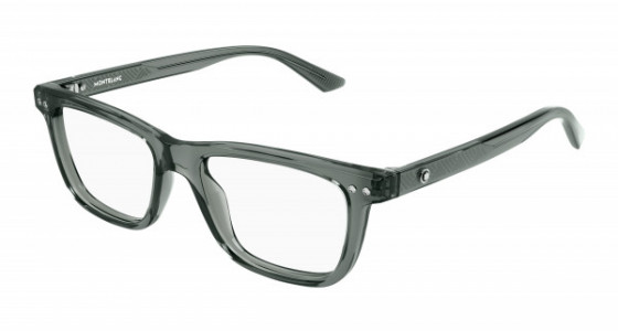 Montblanc MB0322O Eyeglasses, 004 - GREY with TRANSPARENT lenses