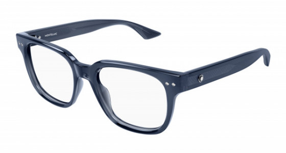 Montblanc MB0321O Eyeglasses, 004 - BLUE with TRANSPARENT lenses