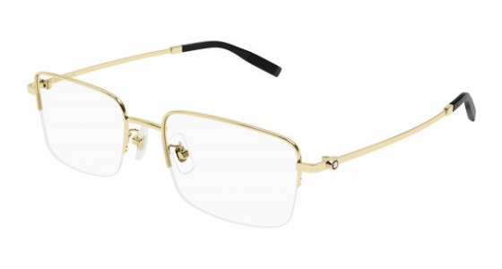 Montblanc MB0313OA Eyeglasses, 002 - GOLD with TRANSPARENT lenses