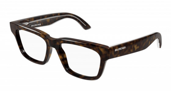 Balenciaga BB0343O Eyeglasses, 002 - HAVANA with TRANSPARENT lenses