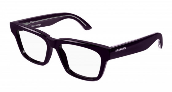 Balenciaga BB0343O Eyeglasses, 004 - VIOLET with TRANSPARENT lenses